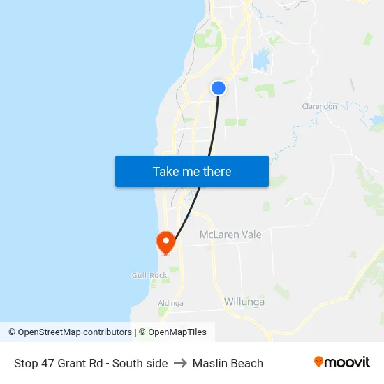 Stop 47 Grant Rd - South side to Maslin Beach map