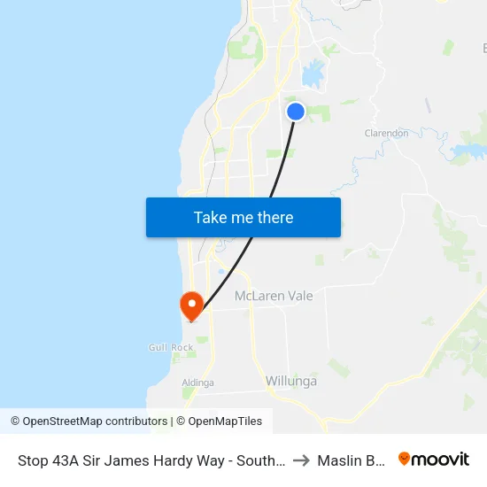 Stop 43A Sir James Hardy Way - South West side to Maslin Beach map