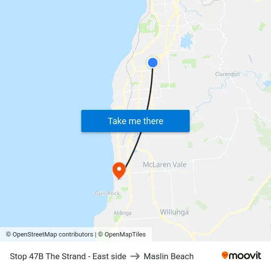 Stop 47B The Strand - East side to Maslin Beach map