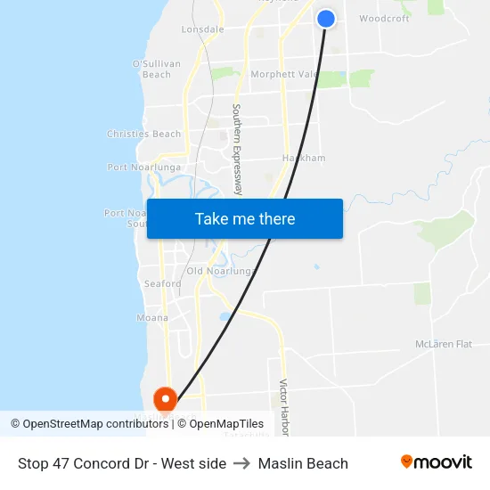 Stop 47 Concord Dr - West side to Maslin Beach map