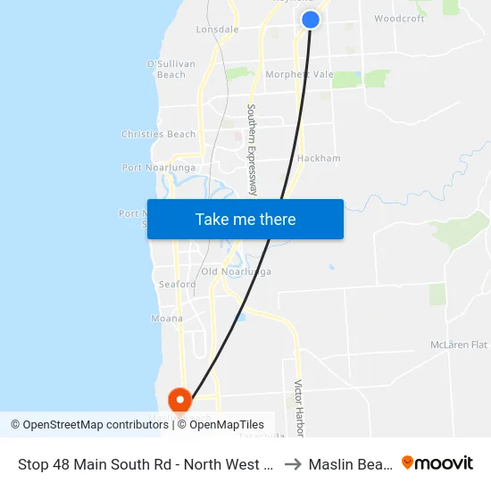 Stop 48 Main South Rd - North West side to Maslin Beach map