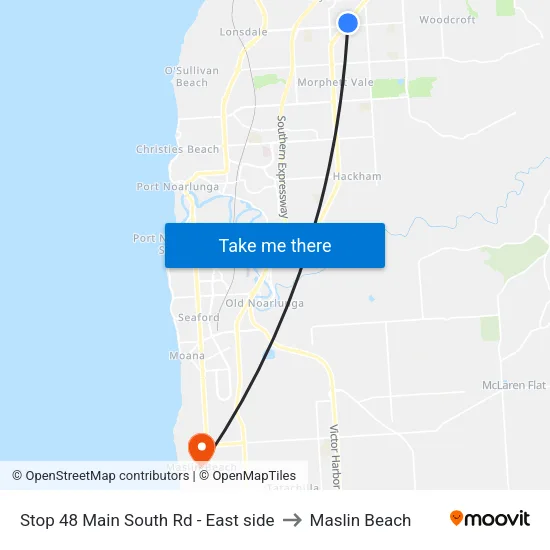 Stop 48 Main South Rd - East side to Maslin Beach map
