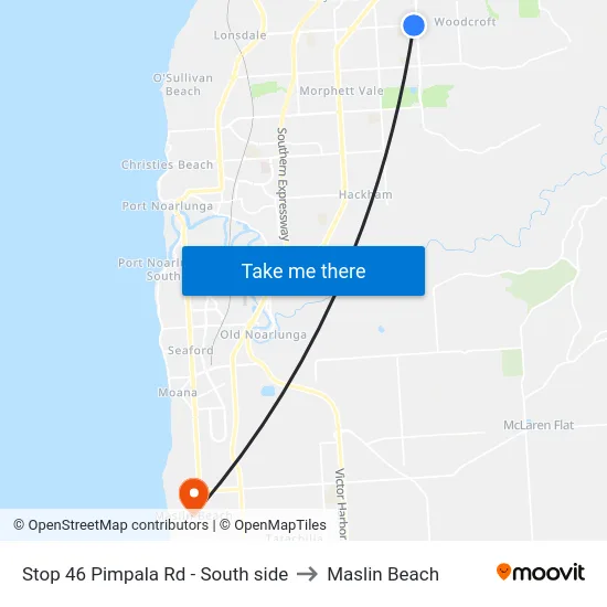 Stop 46 Pimpala Rd - South side to Maslin Beach map