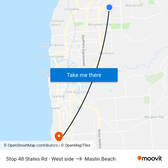 Stop 48 States Rd - West side to Maslin Beach map