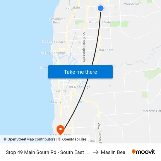 Stop 49 Main South Rd - South East side to Maslin Beach map