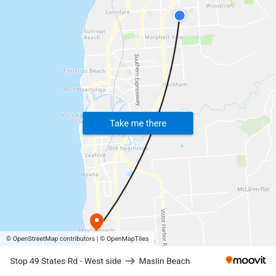 Stop 49 States Rd - West side to Maslin Beach map