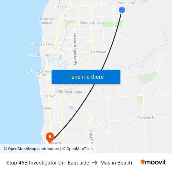 Stop 46B Investigator Dr - East side to Maslin Beach map