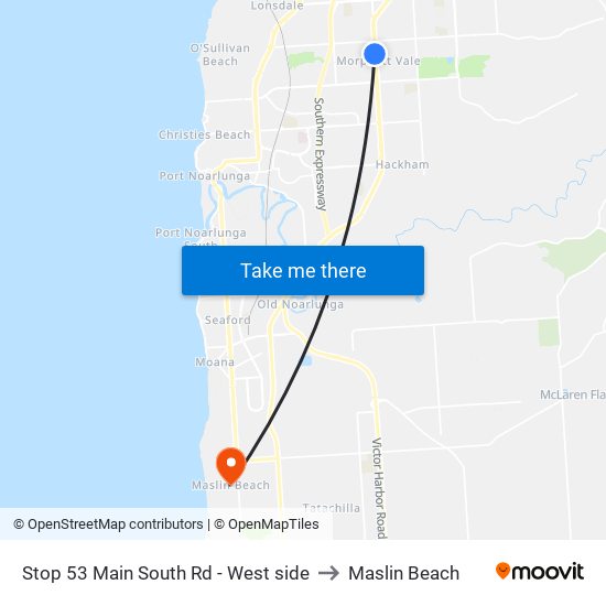 Stop 53 Main South Rd - West side to Maslin Beach map