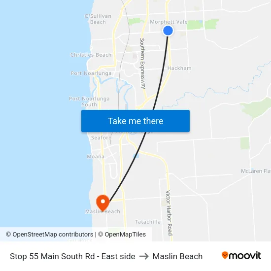 Stop 55 Main South Rd - East side to Maslin Beach map