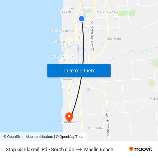 Stop 63 Flaxmill Rd - South side to Maslin Beach map