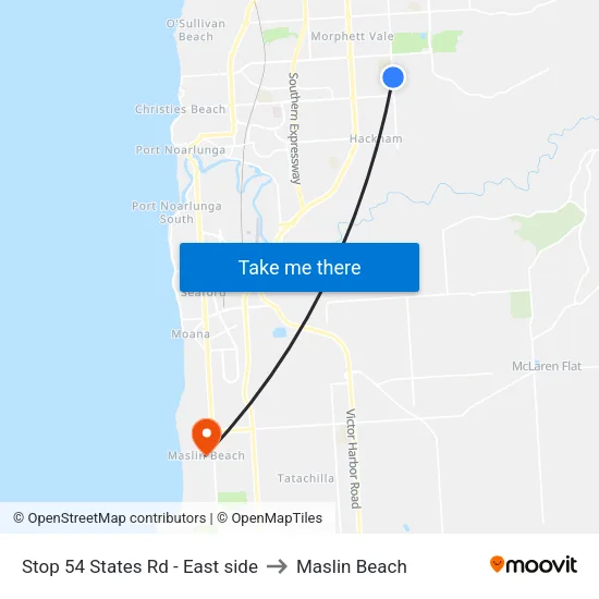 Stop 54 States Rd - East side to Maslin Beach map