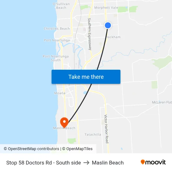 Stop 58 Doctors Rd - South side to Maslin Beach map