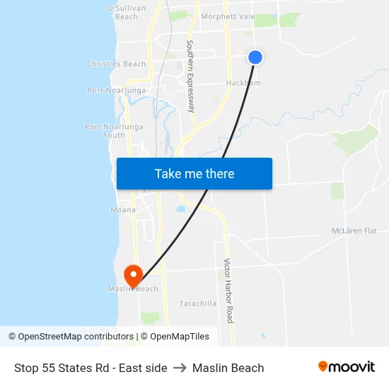 Stop 55 States Rd - East side to Maslin Beach map