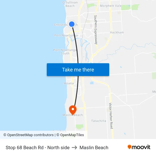 Stop 68 Beach Rd - North side to Maslin Beach map