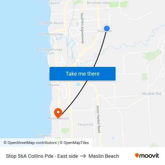 Stop 56A Collins Pde - East side to Maslin Beach map