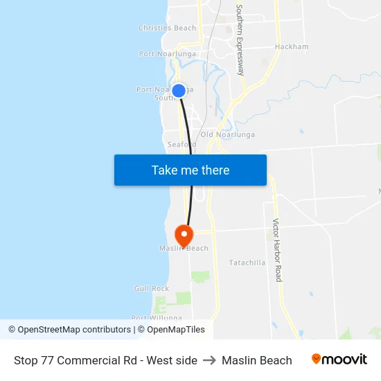 Stop 77 Commercial Rd - West side to Maslin Beach map