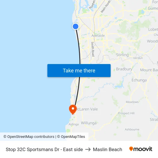 Stop 32C Sportsmans Dr - East side to Maslin Beach map