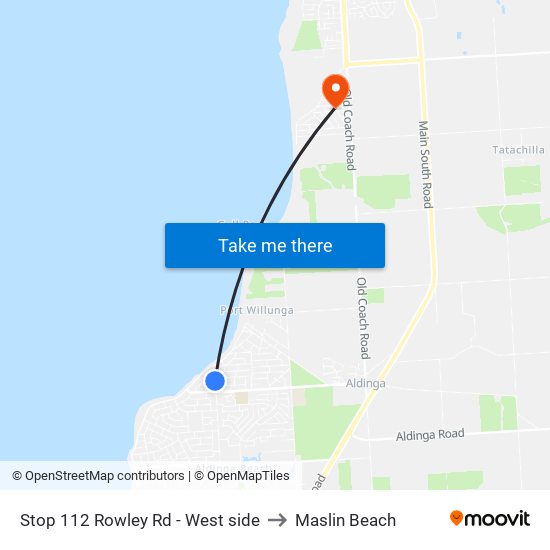 Stop 112 Rowley Rd - West side to Maslin Beach map