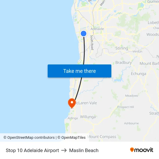 Stop 10 Adelaide Airport to Maslin Beach map