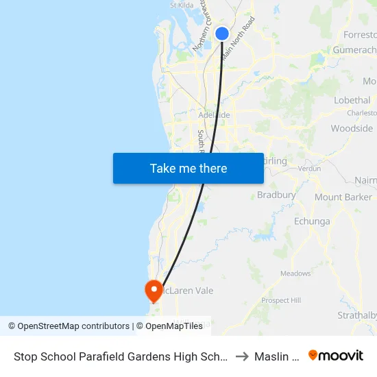 Stop School Parafield Gardens High School Shepherdson Rd to Maslin Beach map