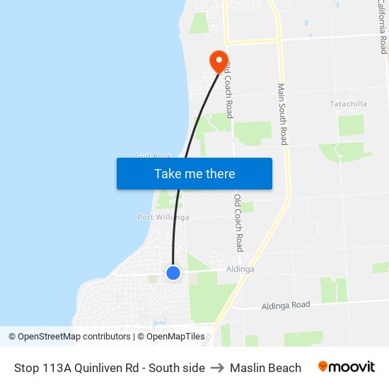 Stop 113A Quinliven Rd - South side to Maslin Beach map