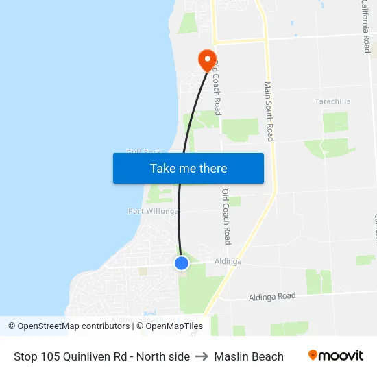 Stop 105 Quinliven Rd - North side to Maslin Beach map