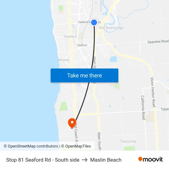 Stop 81 Seaford Rd - South side to Maslin Beach map