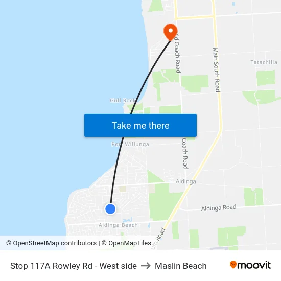 Stop 117A Rowley Rd - West side to Maslin Beach map