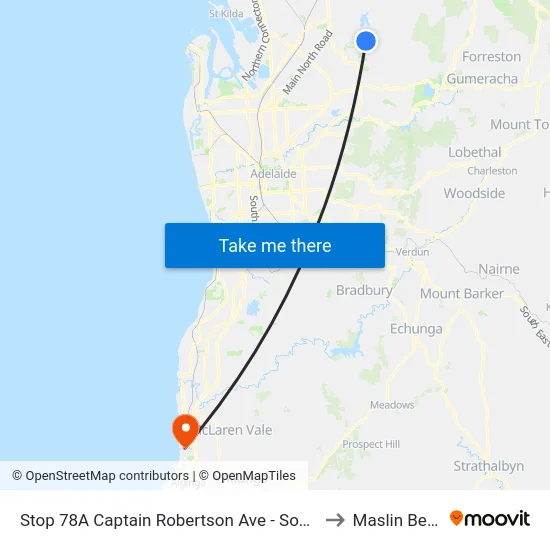 Stop 78A Captain Robertson Ave - South side to Maslin Beach map