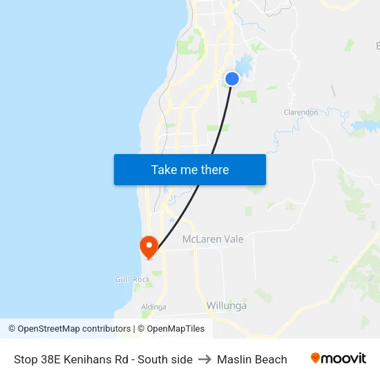 Stop 38E Kenihans Rd - South side to Maslin Beach map