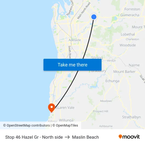 Stop 46 Hazel Gr - North side to Maslin Beach map