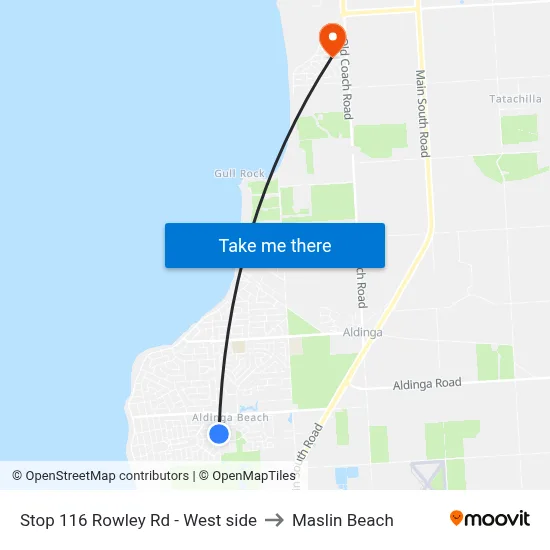 Stop 116 Rowley Rd - West side to Maslin Beach map