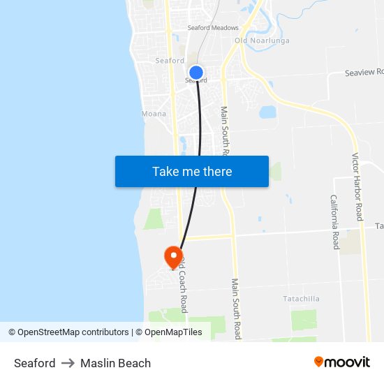 Seaford to Maslin Beach map