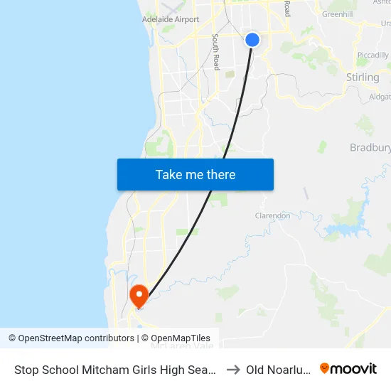 Stop School Mitcham Girls High Seafield Av to Old Noarlunga map