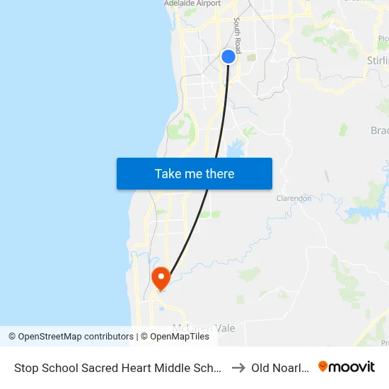 Stop School Sacred Heart Middle School Percy Av to Old Noarlunga map