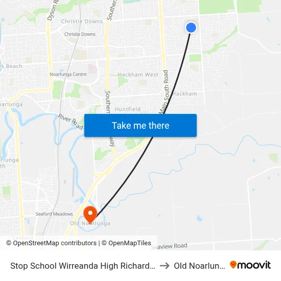 Stop School Wirreanda High Richards Dr to Old Noarlunga map