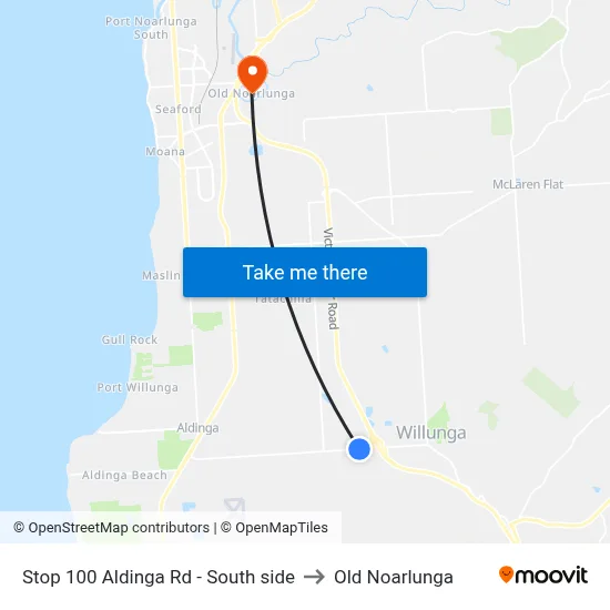 Stop 100 Aldinga Rd - South side to Old Noarlunga map