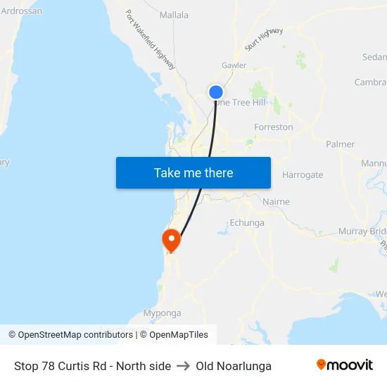 Stop 78 Curtis Rd - North side to Old Noarlunga map
