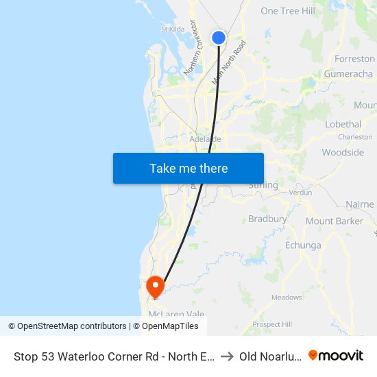 Stop 53 Waterloo Corner Rd - North East side to Old Noarlunga map