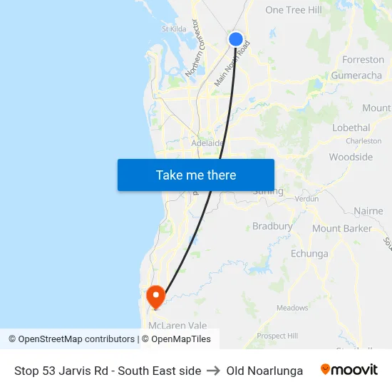 Stop 53 Jarvis Rd - South East side to Old Noarlunga map