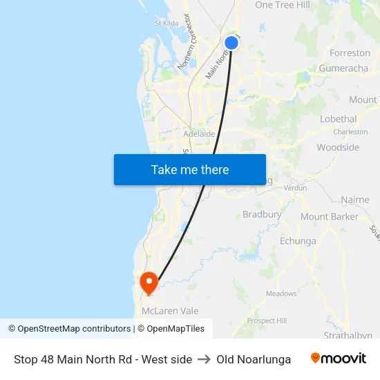 Stop 48 Main North Rd - West side to Old Noarlunga map