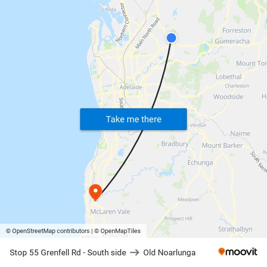 Stop 55 Grenfell Rd - South side to Old Noarlunga map