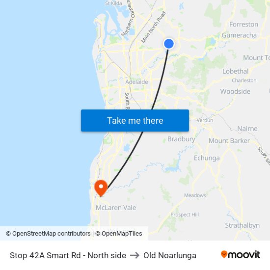 Stop 42A Smart Rd - North side to Old Noarlunga map