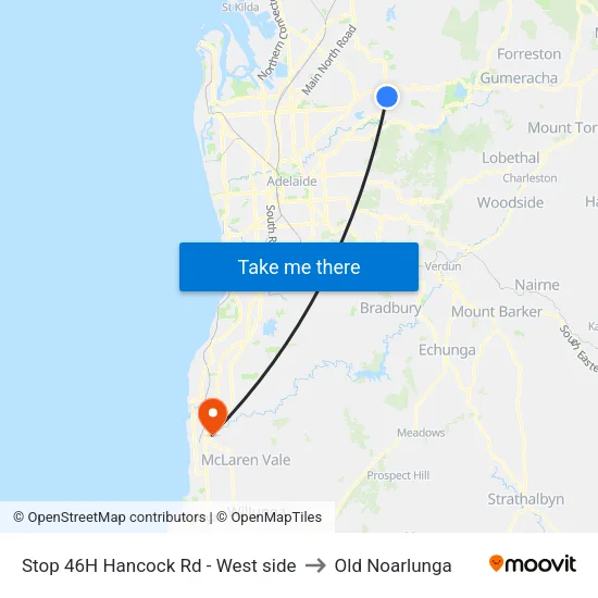 Stop 46H Hancock Rd - West side to Old Noarlunga map