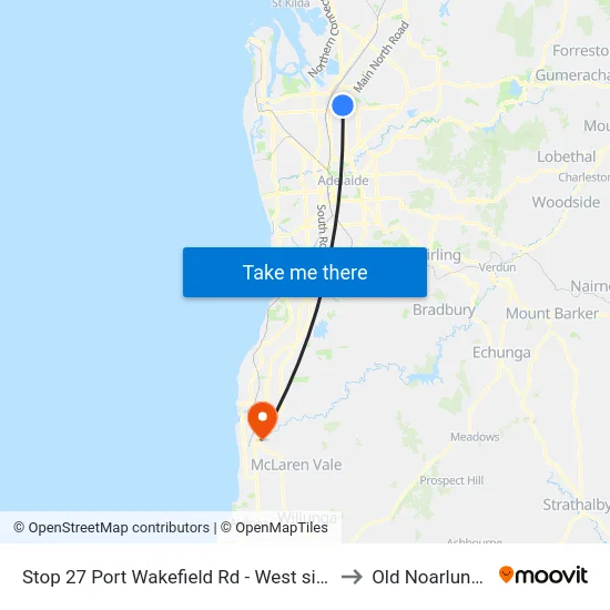 Stop 27 Port Wakefield Rd - West side to Old Noarlunga map