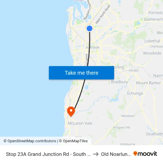 Stop 23A Grand Junction Rd - South side to Old Noarlunga map