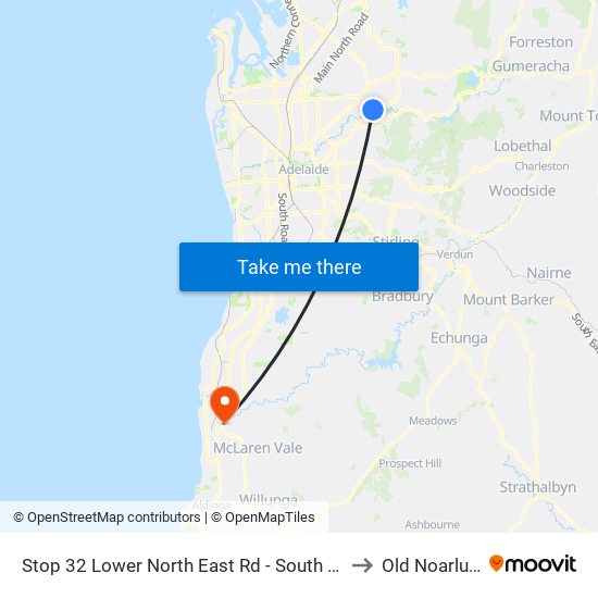 Stop 32 Lower North East Rd - South East side to Old Noarlunga map