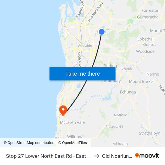 Stop 27 Lower North East Rd - East side to Old Noarlunga map