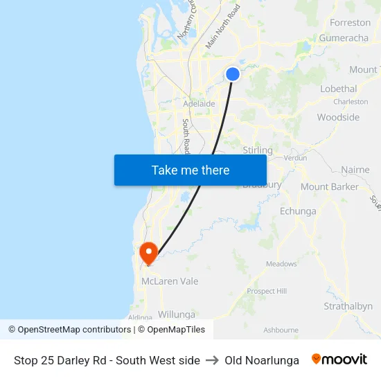 Stop 25 Darley Rd - South West side to Old Noarlunga map