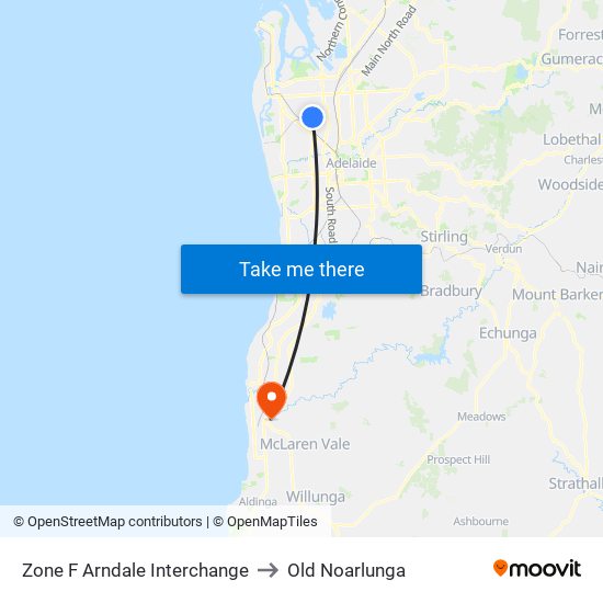 Zone F Arndale Interchange to Old Noarlunga map